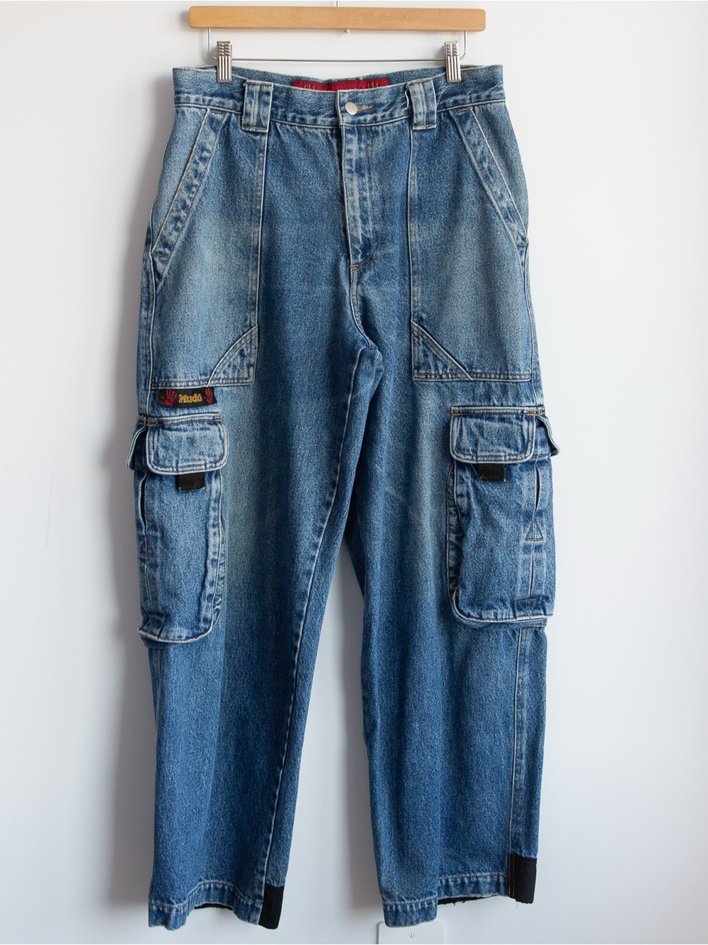 Vintage Y2K Mudd Wide Leg Cargo Jeans Women’s 32/30 Baggy Utility Denim